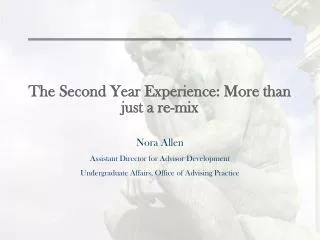 The Second Year Experience: More than just a re-mix