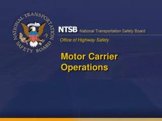 Motor Carrier Operations
