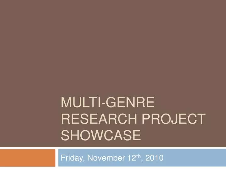 multi genre research project showcase
