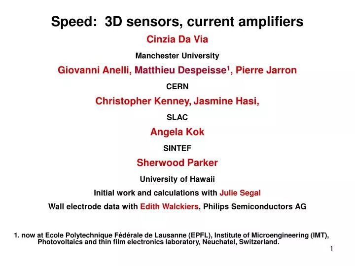 speed 3d sensors current amplifiers