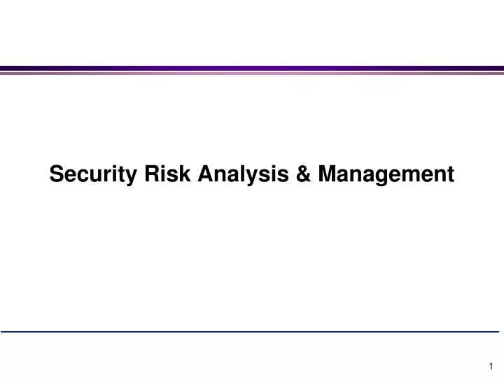 security risk analysis management