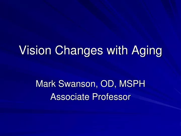 vision changes with aging