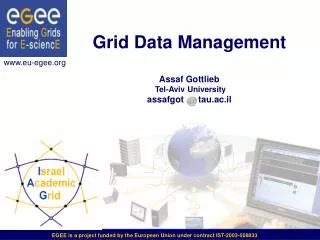 Grid Data Management Assaf Gottlieb Tel-Aviv University assafgot tau.ac.il