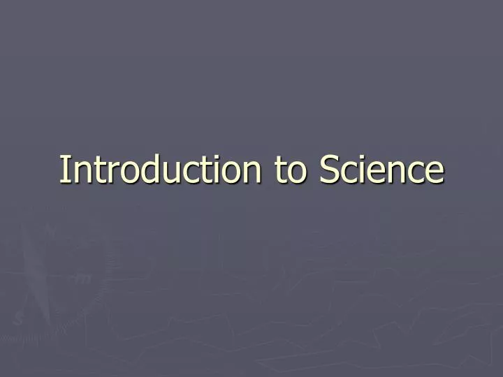 introduction to science