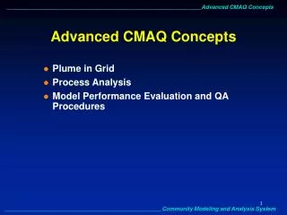 Advanced CMAQ Concepts