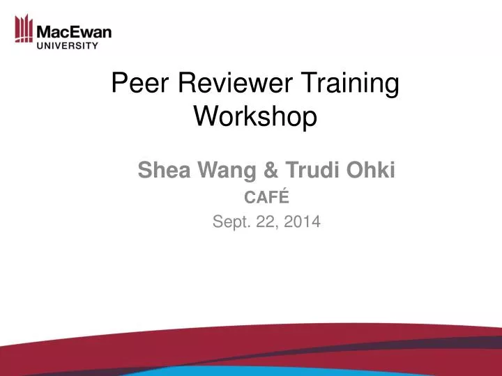 peer reviewer training workshop