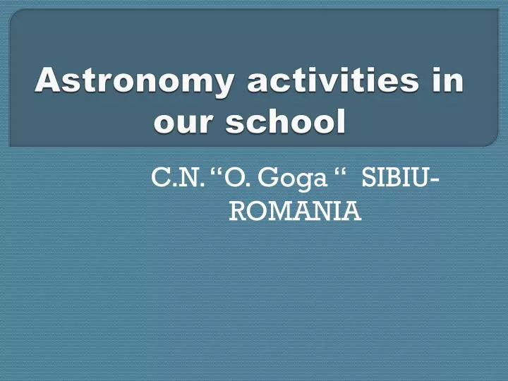 astronomy activities in our school