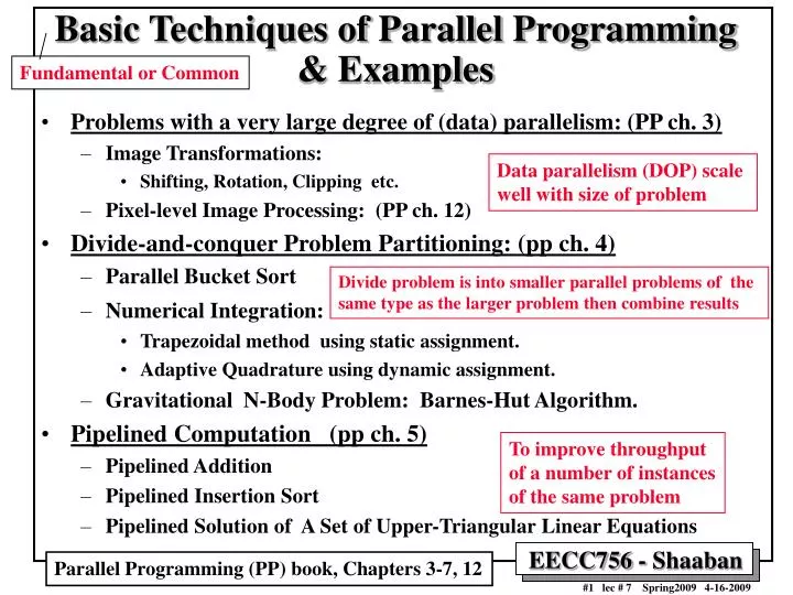 basic techniques of parallel programming examples