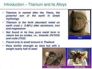 Introduction – Titanium and its Alloys