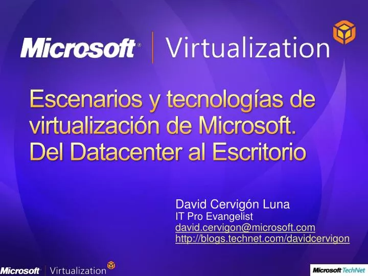 escenarios y tecnolog as de virtualizaci n de microsoft del datacenter al escritorio