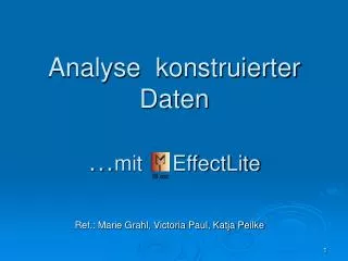 Analyse konstruierter Daten … mit EffectLite