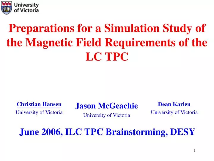 preparations for a simulation study of the magnetic field requirements of the lc tpc