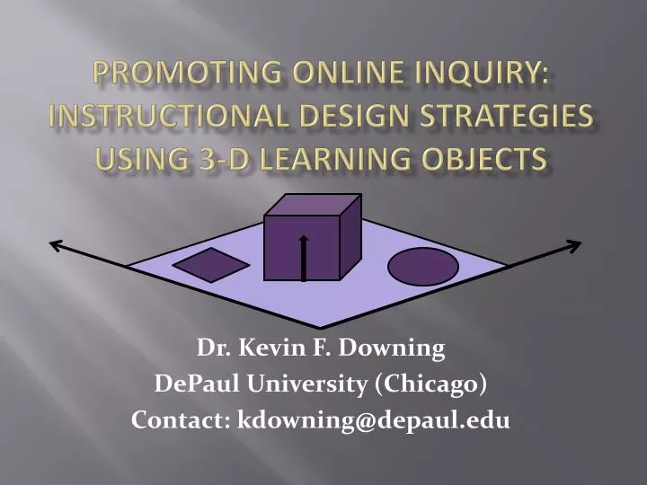 promoting online inquiry instructional design strategies using 3 d learning objects