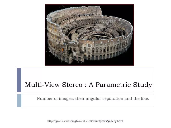 multi view stereo a parametric study
