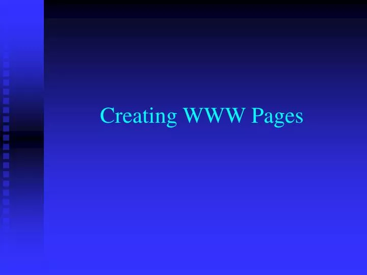 creating www pages
