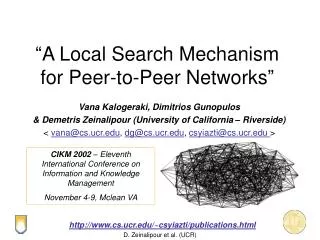 “A Local Search Mechanism for Peer-to-Peer Networks”