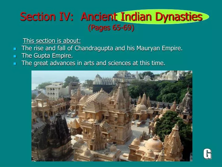 section iv ancient indian dynasties pages 65 69