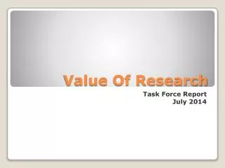 Value Of Research