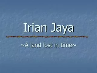 Irian Jaya ~A land lost in time~