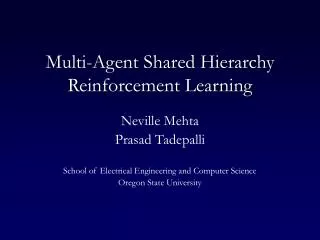 Multi-Agent Shared Hierarchy Reinforcement Learning