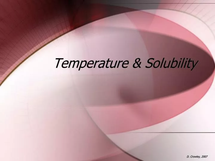 temperature solubility