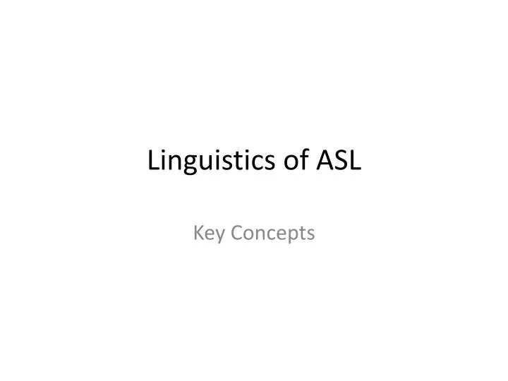 linguistics of asl