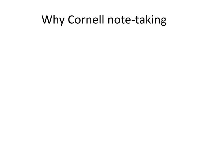 why cornell note taking