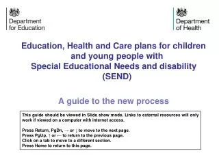 Education, Health and Care plans for children and young people with