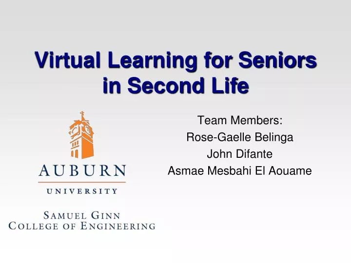 virtual learning for seniors in second life