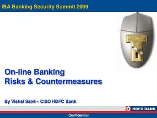 On-line Banking Risks &amp; Countermeasures By Vishal Salvi – CISO HDFC Bank