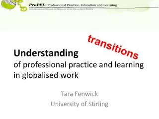 Understanding of professional practice and learning in globalised work