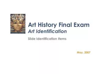 Art History Final Exam Art Identification