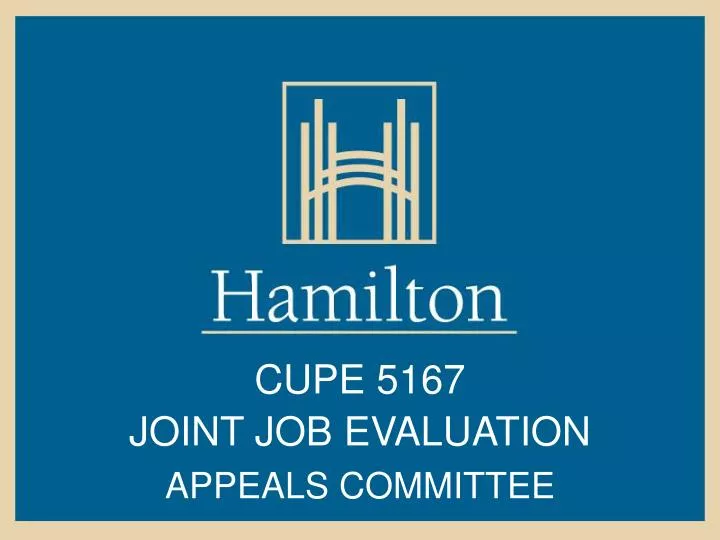 cupe 5167 joint job evaluation appeals committee