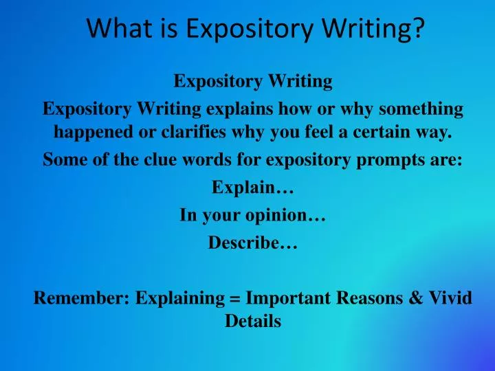 what is expository writing