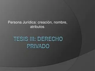 TESIS III: DERECHO PRIVADO