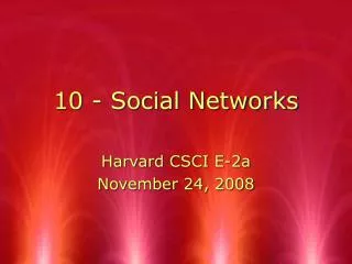10 - Social Networks