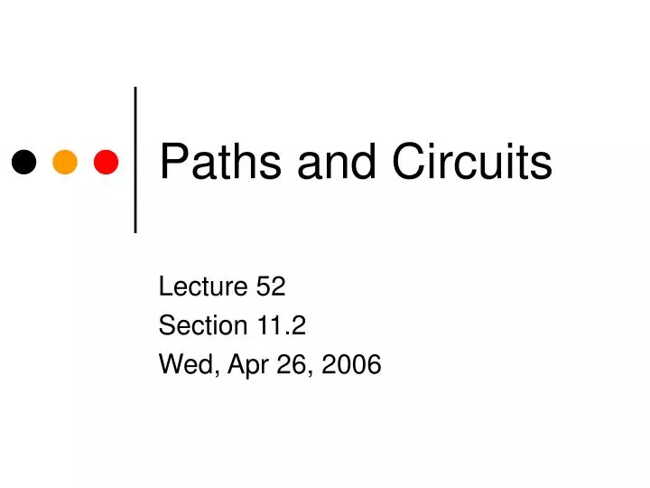 paths and circuits