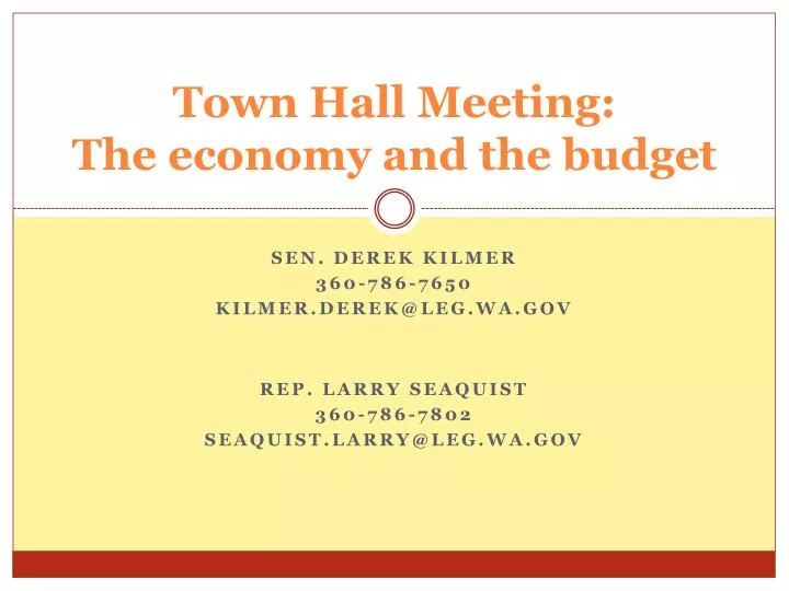 town hall meeting the economy and the budget