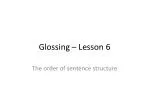 Glossing – Lesson 6