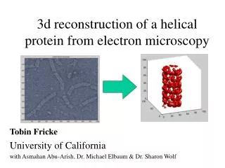 3 d reconstruction of a helical protein from electron microscopy