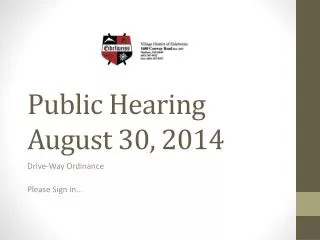 Public Hearing August 30, 2014