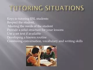 TUTORING SITUATIONS