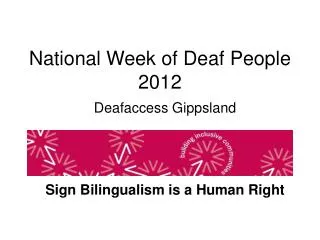 National Week of Deaf People 2012