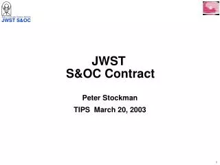 JWST S&amp;OC Contract