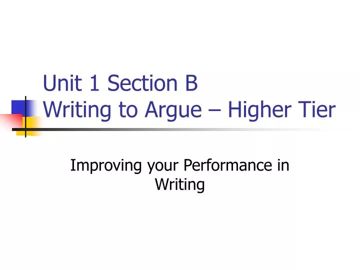 unit 1 section b writing to argue higher tier
