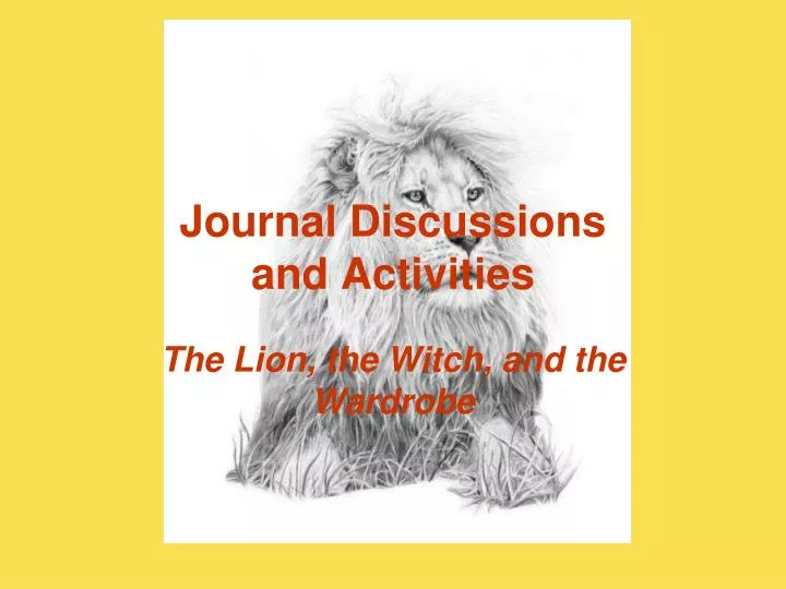 journal discussions and activities