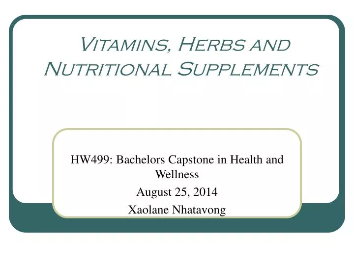 vitamins herbs and nutritional supplements