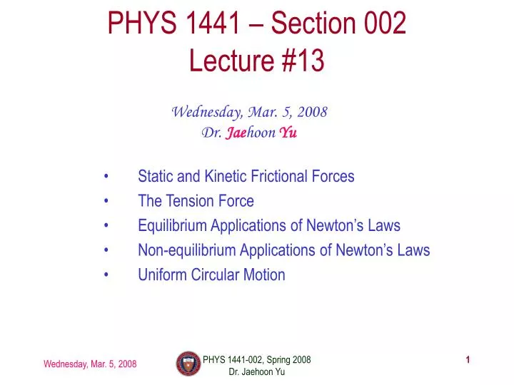 phys 1441 section 002 lecture 13