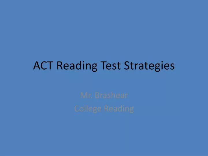 act reading test strategies
