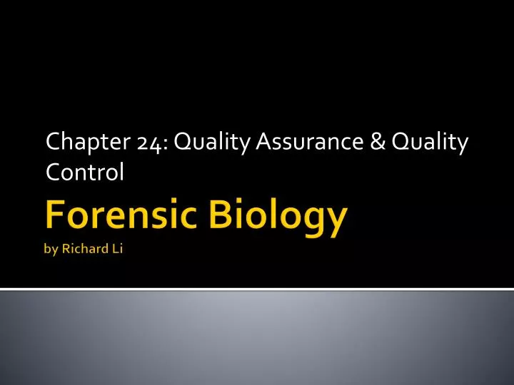 chapter 24 quality assurance quality control
